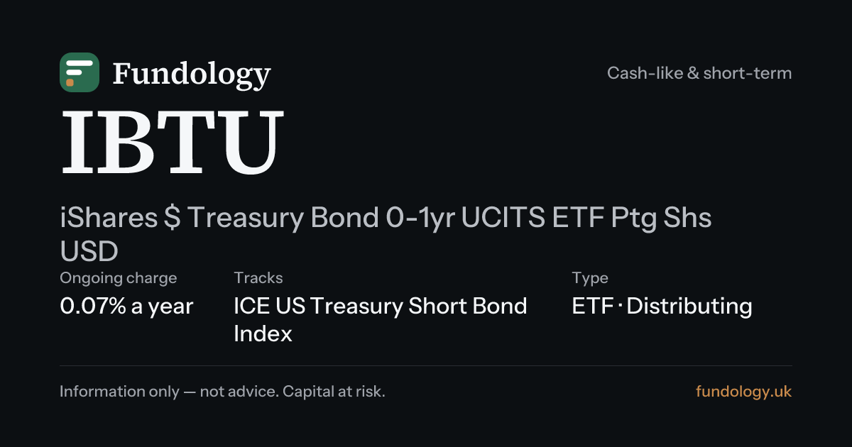 IBTU | iShares $ Treasury Bond 0-1yr UCITS ETF: price · Fundology