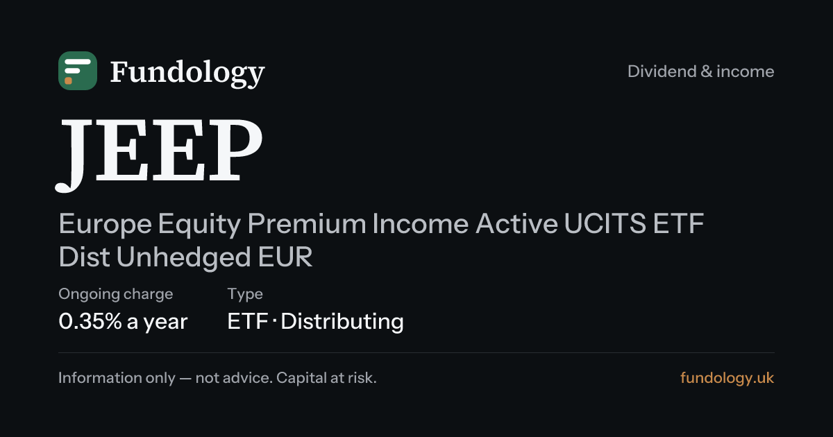 JEEP | Europe Equity Premium Income Active UCITS ETF: price · Fundology