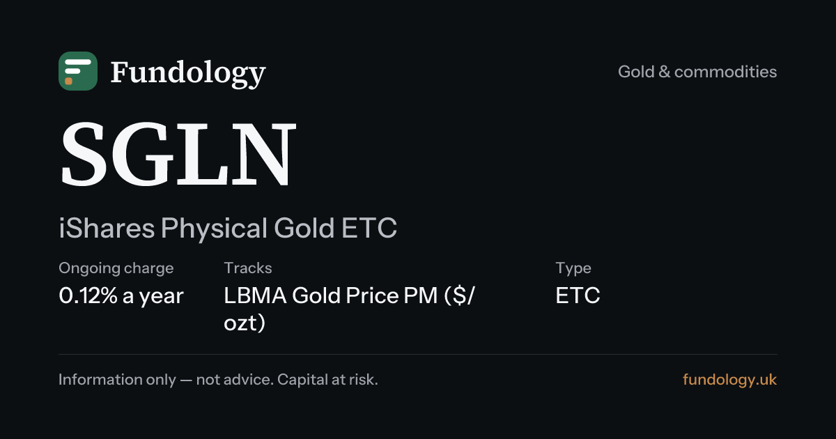 SGLN | iShares Physical Gold ETC: price, returns & charges · Fundology